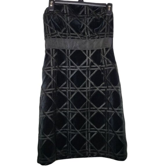 Vineyard Vines Black Carolyn Velvet Strapless Mini Dress 2 NWT Whimsigoth Event - Picture 2 of 13